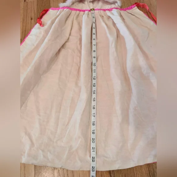 RARE Child Shanghai Embroidered Robe Cape Vintage Satin Dragon Fur Trim Pink - Picture 16 of 16